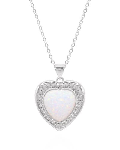 Luna Charles Cora Opal Heart Necklace - Metallic