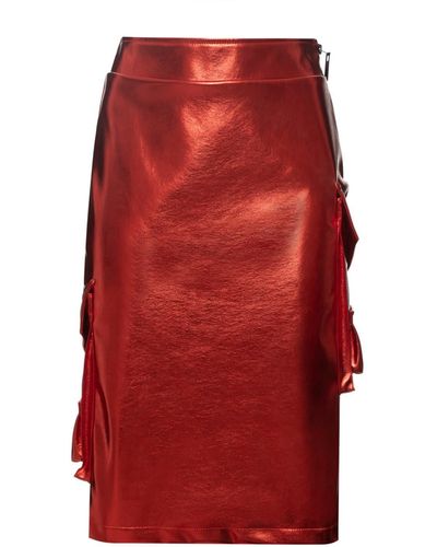 Balletto Athleisure Couture Tech Pelle Pocket Skirt - Red