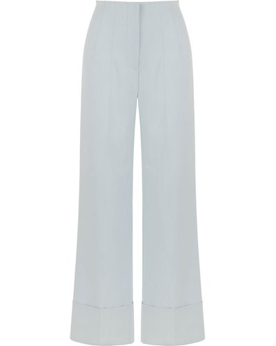 Nocturne High-waist Flowy Palazzo Pants-ice - White