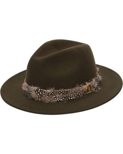 Hortons England Cowdray Fedora Olive - Brown