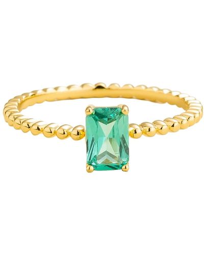 Juvetti Buchon Gold Ring Set With Paraiba Sapphire - Yellow
