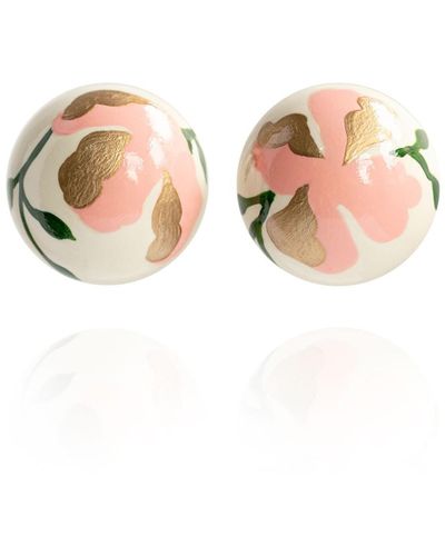 Saule Label Gaia Floral Earrings In Powder Pink