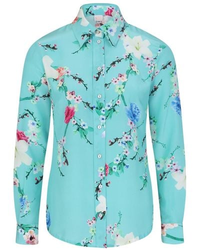 Sophie Cameron Davies Mint Blossom Silk Shirt - Green