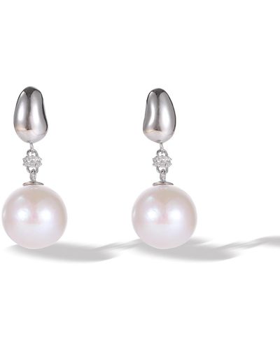 Classicharms Doris Sterling Freshwater Pearl Drop Earrings - White