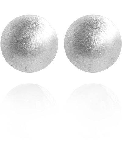 Saule Label Gaia Glam Jumbo Earrings In Moonlite Shimmer - White