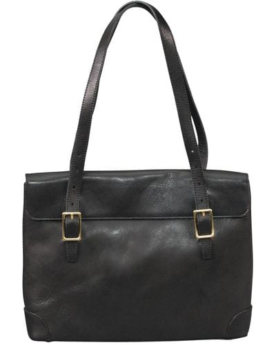 Rimini Leather Laptop Bag Caterina - Black