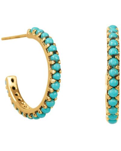 Charlotte's Web Jewellery Halo Radiance Vermeil Hoop Earrings - Blue
