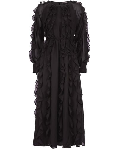 James Lakeland Ruffle Chiffon Maxi Dress - Black