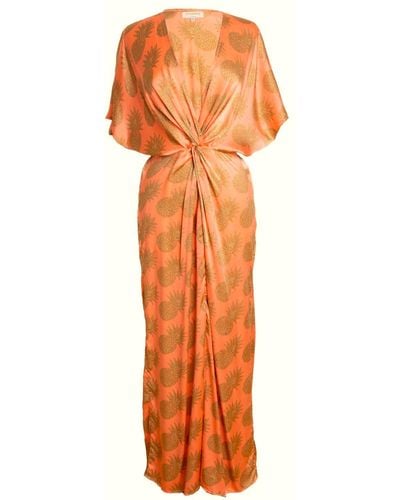 [et cetera] WOMAN Euphoric Knot Front Maxi Dress - Orange