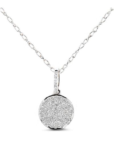 Cosanuova Disc Diamond Pave Necklace In 18k Gold - White