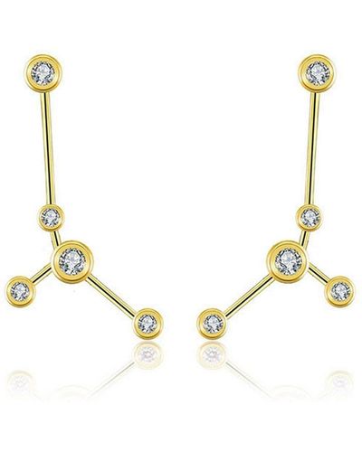 Genevieve Collection Cancer Zodiac Constellation Earring 18k Yellow & Diamond - Metallic