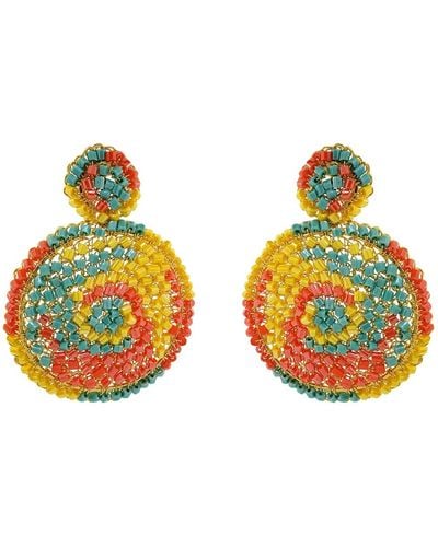 Lavish by Tricia Milaneze Summer Vibe Mix Dahlia Handmade Earrings - Yellow