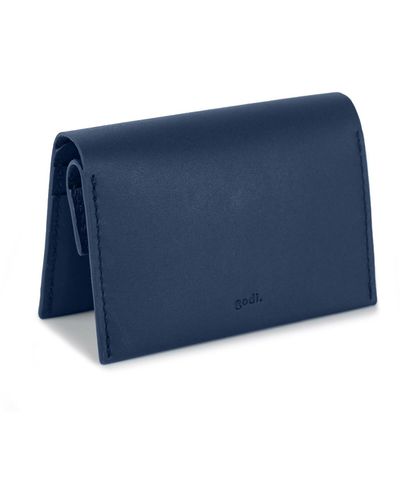 godi. Handmade Leather Coin & Card Wallet - Blue