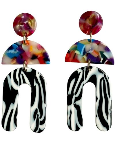 CLOSET REHAB Arch Drop Earrings In Wild Thing - Multicolor
