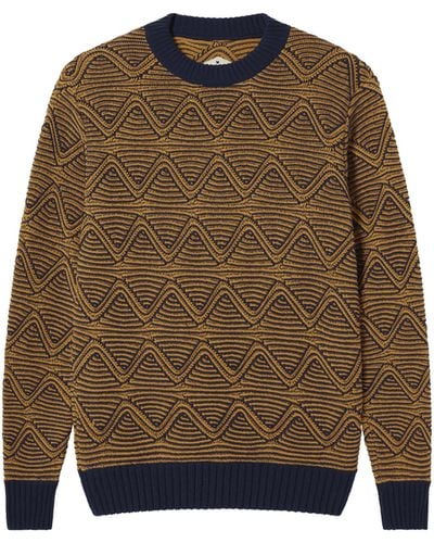 Thinking Mu Yellow Recycled Cotton Knitted Santos Jumper - Brown
