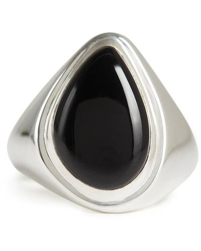 Rachel Entwistle Apollo Signet Ring Silver - Black