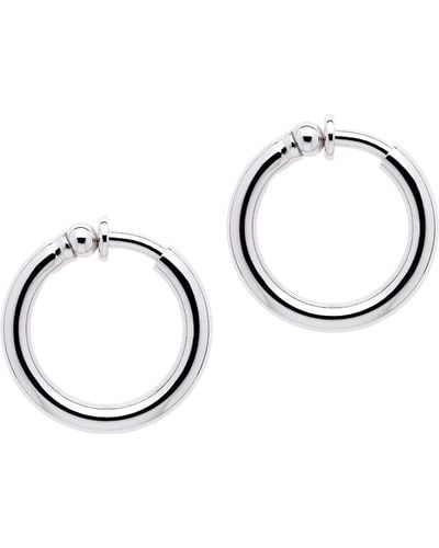 Emma Holland Jewellery Platinum Hoop Clip On Earrings - Metallic