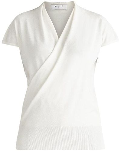 Paisie Cap Sleeve Wrap Top In - White
