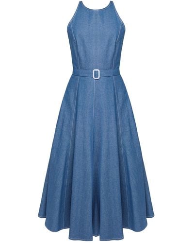 UNDRESS Ode Classy Denim Midi Dress - Blue