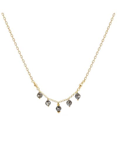 Perle de Lune Salt & Pepper Diamond Pop Necklace - Metallic