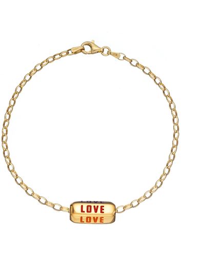 Lily Charmed Plated Love Is All Around Charm Bracelet - Metallic