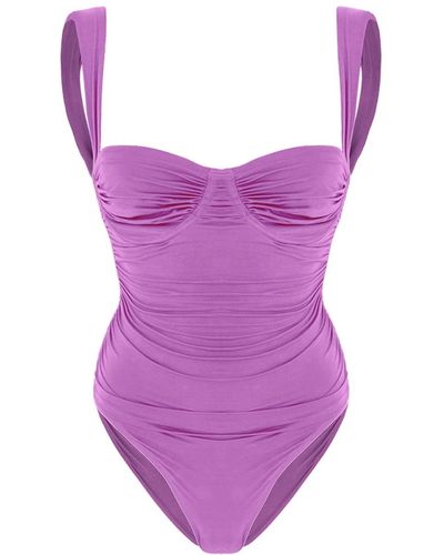 Movom Pixie Ruched Underwire Swimsuit - Purple
