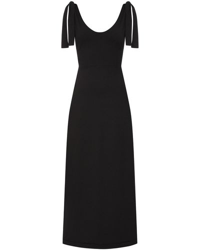 Sophie Cameron Davies Lace Back Cotton Maxi Dress - Black