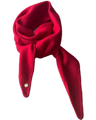tirillm Ayla Small Neck Scarf In Soft Pure Cashmere, - Red
