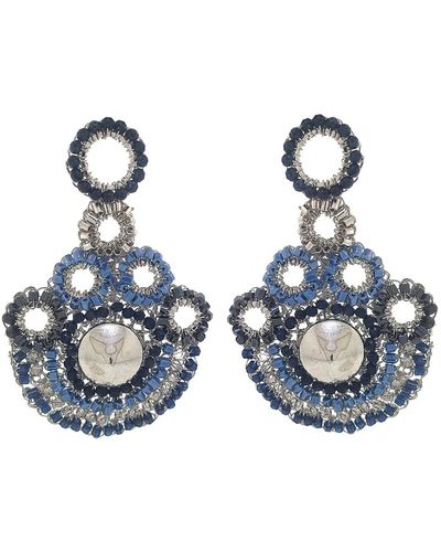 Lavish by Tricia Milaneze Stud Handmade Earrings - Blue