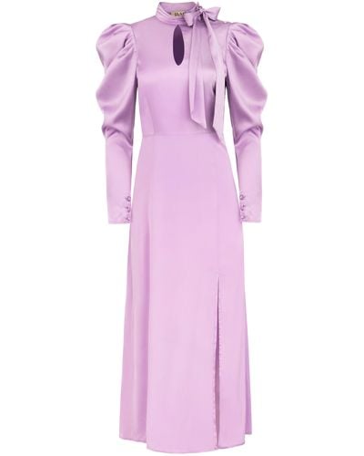JAAF Tie-detailed Dress In Lilac - Pink