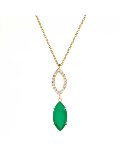 Augustine Jewels Agate & Diamond Necklace - Metallic