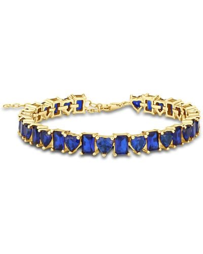 SHYMI Heart & Emerald Shape Tennis Bracelet - Blue