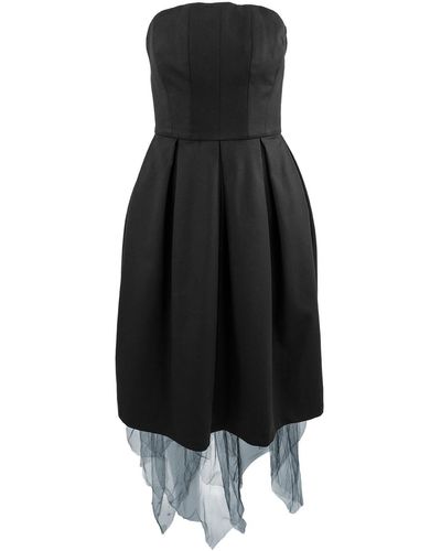 Theo the Label Aphrodite Dress With Tulle Hem - Black