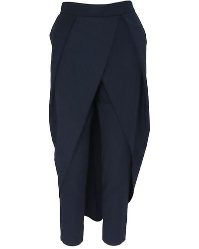 BLUZAT Navy Pants With Skirt - Blue