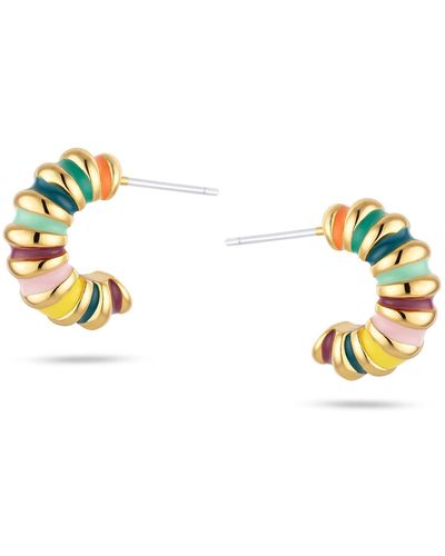 Arctic Fox & Co. Multicoloured Rainbow Hoop Earrings - Metallic