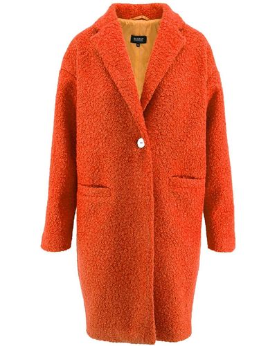 BLUZAT Orange Short Hair Teddy Coat