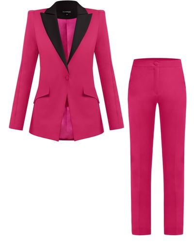 Tia Dorraine Illusion Classic Tailored Suit - Pink
