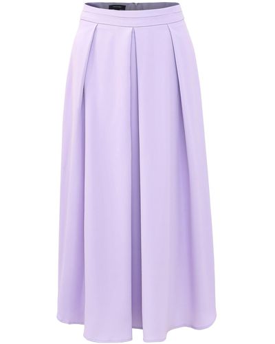 Smart and Joy Deep Folds Long Skirt - Purple