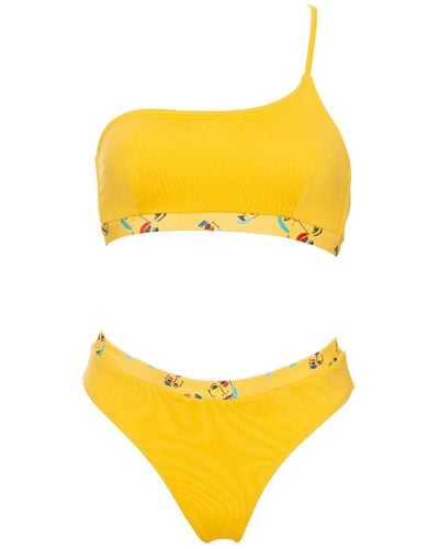 Aulala Paris Aulala X Percheye Art Asymmetrical Bikini - Yellow