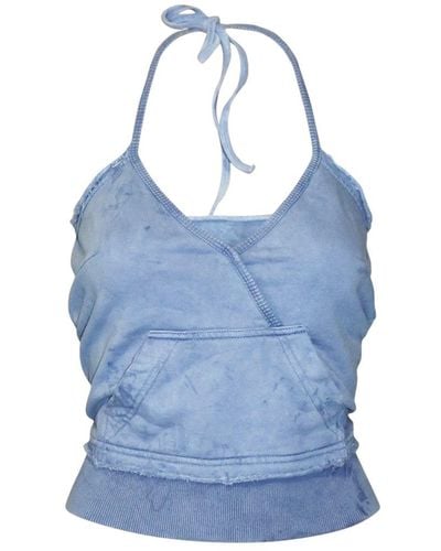 Love and Nostalgia Brittany Halter Top - Blue