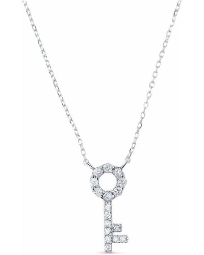 Cosanuova Key Necklace 14k White Gold - Metallic