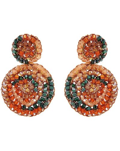 Lavish by Tricia Milaneze Mystic Amber Dahlia Mini Earrings - Orange