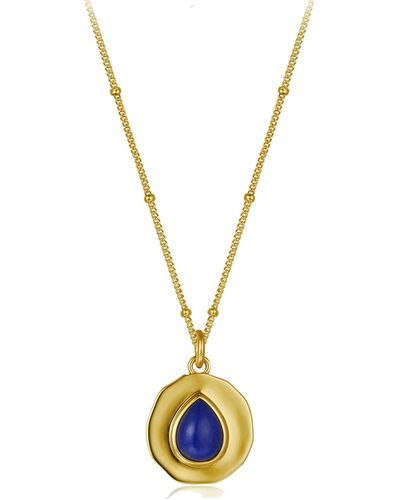 Janus Edinburgh Usekh Vermeil Lapis Lazuli Necklace - Metallic