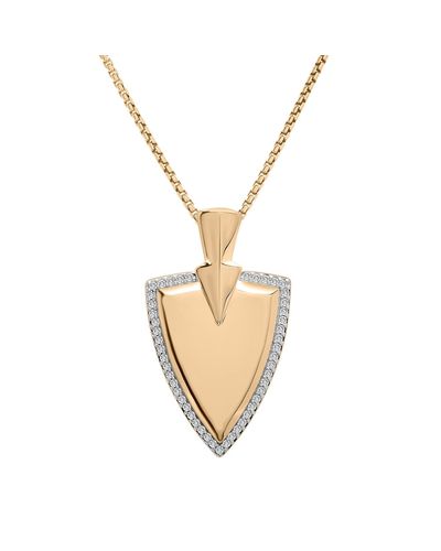 Miki & Jane Diamond Shield Pendant - Metallic