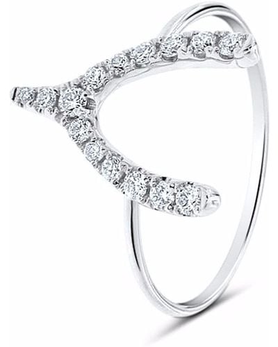 Cosanuova Wishbone Diamond Ring 18k White Gold - Metallic