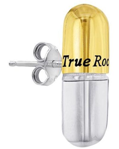 True Rocks Pill Stud 2 Tone 18kt Gold Plated & Sterling Silver - Metallic