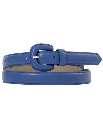 BeltBe Arch Narrow Leather Belt - Blue