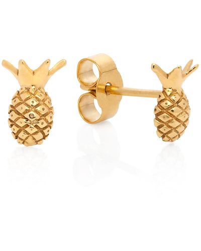 Lee Renee Pineapple Earrings - Metallic
