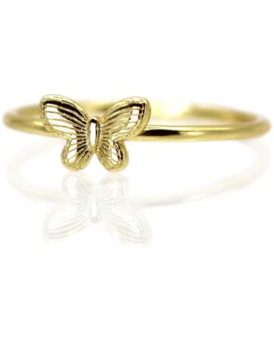VicStoneNYC Fine Jewelry Gold Butterfly Ring - Metallic