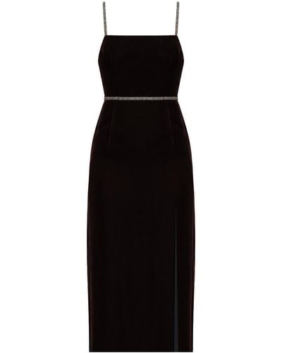 UNDRESS Amya Silk Velvet Midi Cocktail Dress - Black